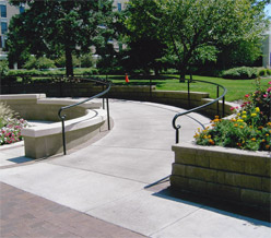 A ramp on the campus mall.