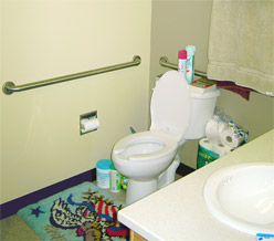 A view of the bathroom.