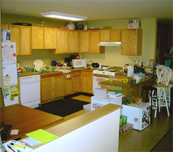 Kitchen food preparation area.