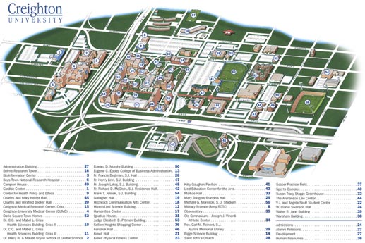 Map of the Creighton University Campus